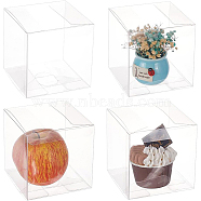 Foldable Transparent PVC Boxes, for Craft Candy Packaging, Wedding, Party Favor Gift Boxes, Square, Clear, 10x10x10cm, Unfold: 29x20.1x0.1cm(CON-BC0005-77E)