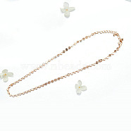 Brass Necklaces, Real Rose Gold Plated, 14.17 inch~16.14 inch(36~41cm), 4mm(NJEW-FF0006-06)