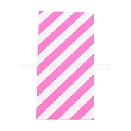 Kraft Paper Bags, No Handles, Storage Bags, White Stripe Pattern, Wedding Party Birthday Gift Bag, Deep Pink, 17.8x9x6.2cm(CARB-I001-06E)