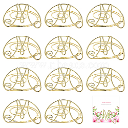 Iron Spiral Place Card Holders, Memo Holders, for Restaurants, Wedding, Office, M Shape, Golden, 53x51x28mm(AJEW-WH0318-07G)