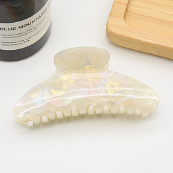 Large Cellulose Acetate(Resin) Hair Claw Clips, Tortoise Shell Non Slip Jaw Clamps for Girl Women, Floral White, 110mm(OHAR-PW0003-015L)