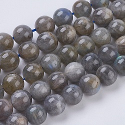 Natural Labradorite Beads Strands,  Round, 10mm, Hole: 1mm(G-G212-10mm-23)
