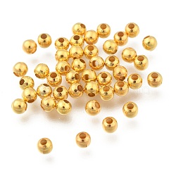 Iron Spacer Beads, Long-Lasting Plated, Round, Golden, 4mm, Hole: 1.5mm(IFIN-R237-4mm-G)