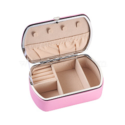 PU Leather Jewelry Storage Box, with Velvet Lining, Column, Pearl Pink, 3-3/4x5-3/4x2 inch(9.5x14.6x5cm)(LBOX-TAC0001-01D)