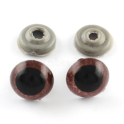 Craft Plastic Doll Eyes Stuffed Toy Eyes, Safety Eyes, Coconut Brown, 12mm(X-DIY-R039-12mm)