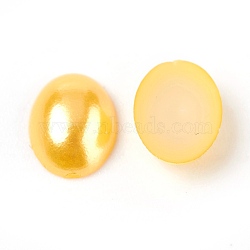 ABS Plastic Imitation Pearl Cabochons, Oval, Goldenrod, 8x6x2mm, about 5000pcs/bag(SACR-R755-8x6mm-Z32)