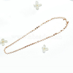 Brass Necklaces, Real Rose Gold Plated, 14.17 inch~16.14 inch(36~41cm), 4mm(NJEW-FF0006-06)