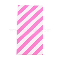 Kraft Paper Bags, No Handles, Storage Bags, White Stripe Pattern, Wedding Party Birthday Gift Bag, Deep Pink, 17.8x9x6.2cm(CARB-I001-06E)