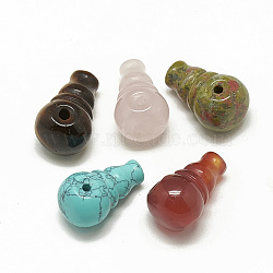 Natural & Synthetic 3-Hole Guru Gemstone Beads, T-Drilled Beads, Calabash, 24x13.5x14mm, Hole: 2mm(G-S294-92)