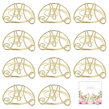 Iron Spiral Place Card Holders, Memo Holders, for Restaurants, Wedding, Office, M Shape, Golden, 53x51x28mm