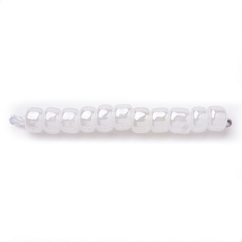MGB Matsuno Glass Beads, Japanese Seed Beads, 6/0 Ceylon Seed Beads, Glass Round Hole Seed Beads, Creamy White, 3.5~4x2.5~3mm, Hole: 1.4mm, about 7000pcs/bag, 450g/bag