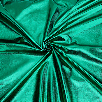 Polyester Spandex Stretch Fabric, for DIY Christmas Crafting and Clothing, Green, 100x150x0.04cm