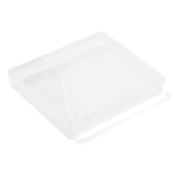 Transparent Plastic Bead Containers, for Beads and More, Rectangle, Clear, 14.6x12.85x2.25cm, Inner Diameter: 14.2x12.25cm