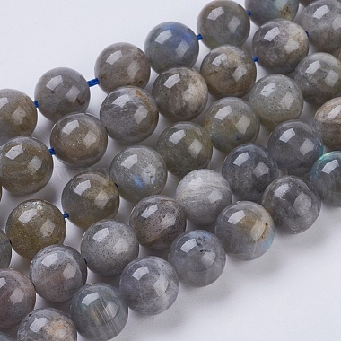10mm Gray Round Labradorite Beads