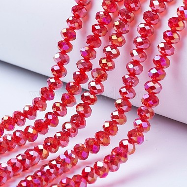 6mm Red Rondelle Glass Beads