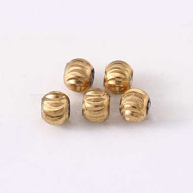 Golden & Stainless Steel Color Round 201 Stainless Steel Beads