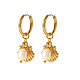 Beach Style Stainless Steel Gold Plated Imitation Pearl Shell Dangle Earrings(HN4085)-1