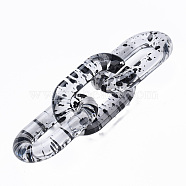 Transparent Acrylic Linking Rings, Quick Link Connectors, for Cable Chains Making, Oval, Black, 31x19.5x5mm, Inner Diameter: 8x20mm(OACR-N009-013A-08)