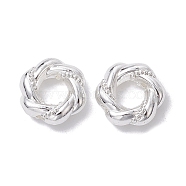 Alloy Link Ring, Long-Lasting Plated, Ring, Silver, 11x11.5x3.5mm, Hole: 1.2mm(FIND-B029-54S)