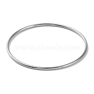 304 Stainless Steel Simple Plain Bangle for Women, Stainless Steel Color, Inner Diameter: 2-1/8 inch(5.5cm)(BJEW-F461-01I-P)