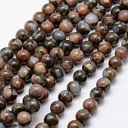 Natural Glaucophane Beads Strands, Round, 8~9mm, Hole: 1mm, about 47pcs/strand, 15.1 inch(G-K209-04A-8mm)
