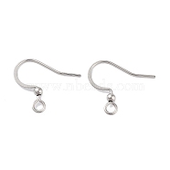 316 Surgical Stainless Steel Earring Hooks, Ear Wire, with Horizontal Loop, Stainless Steel Color, 16x2mm, Hole: 2mm, Pin: 18x0.5mm(STAS-P220-13P)