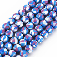 Handmade Polymer Clay Beads Strands, for DIY Jewelry Crafts Supplies, Round, Dodger Blue, 8.5~9x8mm, Hole: 1.8mm, about 40pcs/strand, 12.80 inch(32.5cm)(CLAY-N008-054-01)