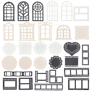 3 Bags 3 Styles Vintage Cutout Lace Scrapbook Paper Pads, Double-Sided Paper Pad for Scrapbooking Supplies Frames, Rectangel & Window & Round, Mixed Shapes, Mixed Patterns, 27~80x27~61x0.2mm, 20pcs/bag, 1 bag/style(DIY-CP0008-50A)
