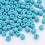 12/0 1.5~2mm Baking Paint Glass Seed Beads Loose Spacer Beads, Dark Turquoise Hole: 0.5~1mm, about 2890pcs/50g(X-SEED-S001-K10)