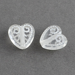 Transparent Acrylic Beads, Heart, Clear, 11.5x11.5x6.5mm, Hole: 1.5mm(X-TACR-R109-02)