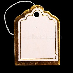 Rectangle Blank Hang tag, Jewelry Display Paper Price Tags, with Cotton Cord, Goldenrod, 23x17.5x0.2mm, Hole: 2mm, 500pcs/bag(X-CDIS-N001-21A)