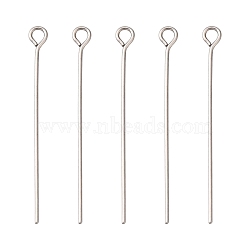 304 Stainless Steel Eye Pin, Stainless Steel Color, 35x0.7mm, Hole: 2mm(X-STAS-R045-35mm)