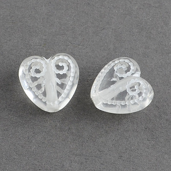 Transparent Acrylic Beads, Heart, Clear, 11.5x11.5x6.5mm, Hole: 1.5mm
