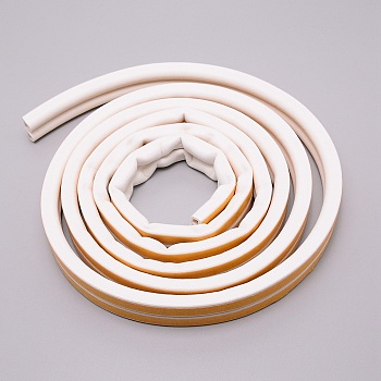 EPDM Rubber D-Shaped Sealing Strip, Pressure Sensitive Adbesive, for Door & Window Foam Seal Strip, White, 30x13.5mm, Hole: 8x8mm, about 3m/roll