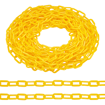 Plastic Cable Chains, Oval, Gold, 35x19x4mm
