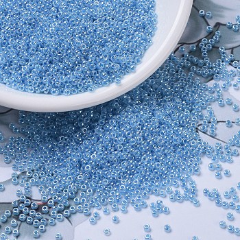 MIYUKI Round Rocailles Beads, Japanese Seed Beads, 11/0, (RR537) Blue Ceylon, 2x1.3mm, Hole: 0.8mm, about 50000pcs/pound