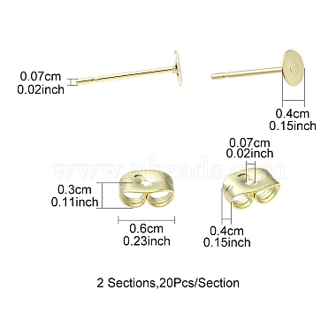 20 pièces 304 accessoires de boucles d'oreilles en acier inoxydable(STAS-YW0001-42F)-4