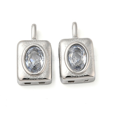 Stainless Steel Color Clear Rectangle Glass Pendants