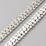 3 Yards Glass Rhinestone Trimming, Rhinestone Cup Chains, with Spool, Crystal AB, 9x3.5mm(DIY-WH0671-320A)
