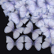 Organza Fabric, For DIY Jewelry Making Crafts, Butterfly, Lilac, 36x42mm(X-FIND-S317-08)