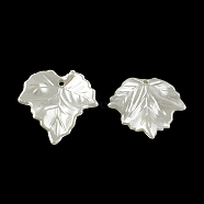 Leaf ABS Plastic Imitation Pearl Pendants, Creamy White, 24.5x23.5x3mm, Hole: 1.5mm(OACR-R016-43)