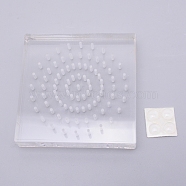 Acrylic Transparent Chassis, Sqaure, 85-hole, with Glue Stickers, Clear, 10x10x1.7cm, Hole: 0.2cm(ODIS-WH0008-20)