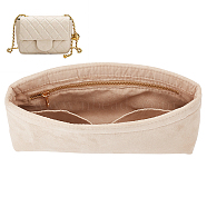 Velvet Bag Organiser Inserts, Handbag Shaper, with Zipper, Rectangle, Tan, 11.5x23x5.3cm(AJEW-WH0258-632)