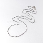 316 Surgical Stainless Steel Cable Chain Necklaces, with Brass Spring Ring Clasps, Stainless Steel Color, 20 inch(50.8cm)(NJEW-JN01047-03)
