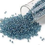 TOHO Round Seed Beads, Japanese Seed Beads, (275) Inside Color AB Crystal/Teal Lined, 11/0, 2.2mm, Hole: 0.8mm, about 1110pcs/bottle, 10g/bottle(SEED-JPTR11-0275)