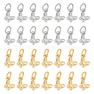 28Pcs 2 Colors Alloy Charms, with 304 Stainless Steel Jump Rings, Butterfly, Platinum & Golden, 7.5x9x5mm, Jump Ring: 6x0.8mm, Inner Diameter: 4.4mm, 14pcs/color(FIND-AR0003-87)