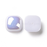 ABS Plastic Imitation Pearl, AB Color Plated, Square, White, 14x14x6.5mm, Hole: 1.4mm(FIND-A013-13B)