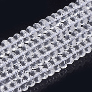 Synthetic Quartz Crystal Beads Strands, Faceted, Rondelle, 9~10x4.5~6mm, Hole: 1.2mm, about 47pcs/strand, 15.5 inch(X-G-S285-13)
