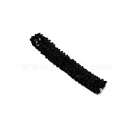 Yarn & Rubber Elastic Headbands, with Plastic Paillette/Sequins, Hair Accessories, Black, 170~180x29mm(OHAR-WH0011-07D)