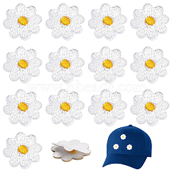 Flower Shape Embroidery Thread Embroidery Ornaments Accessories, Sequin Clothing Sew on Patches, Suitable for Wedding Dress, White, 19.5x1.7mm(DIY-WH0568-59)